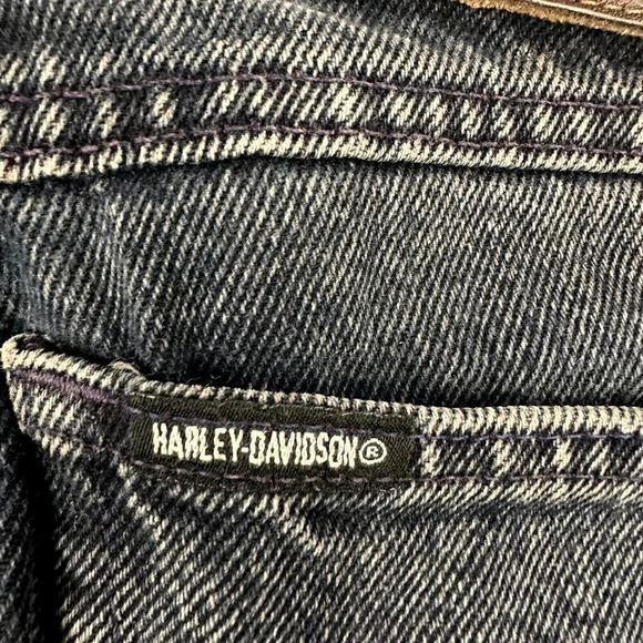 Vintage Harley Davidson Jeans size 28x30 Biker Blues High Waist Charcoal 90s - Picture 13 of 16